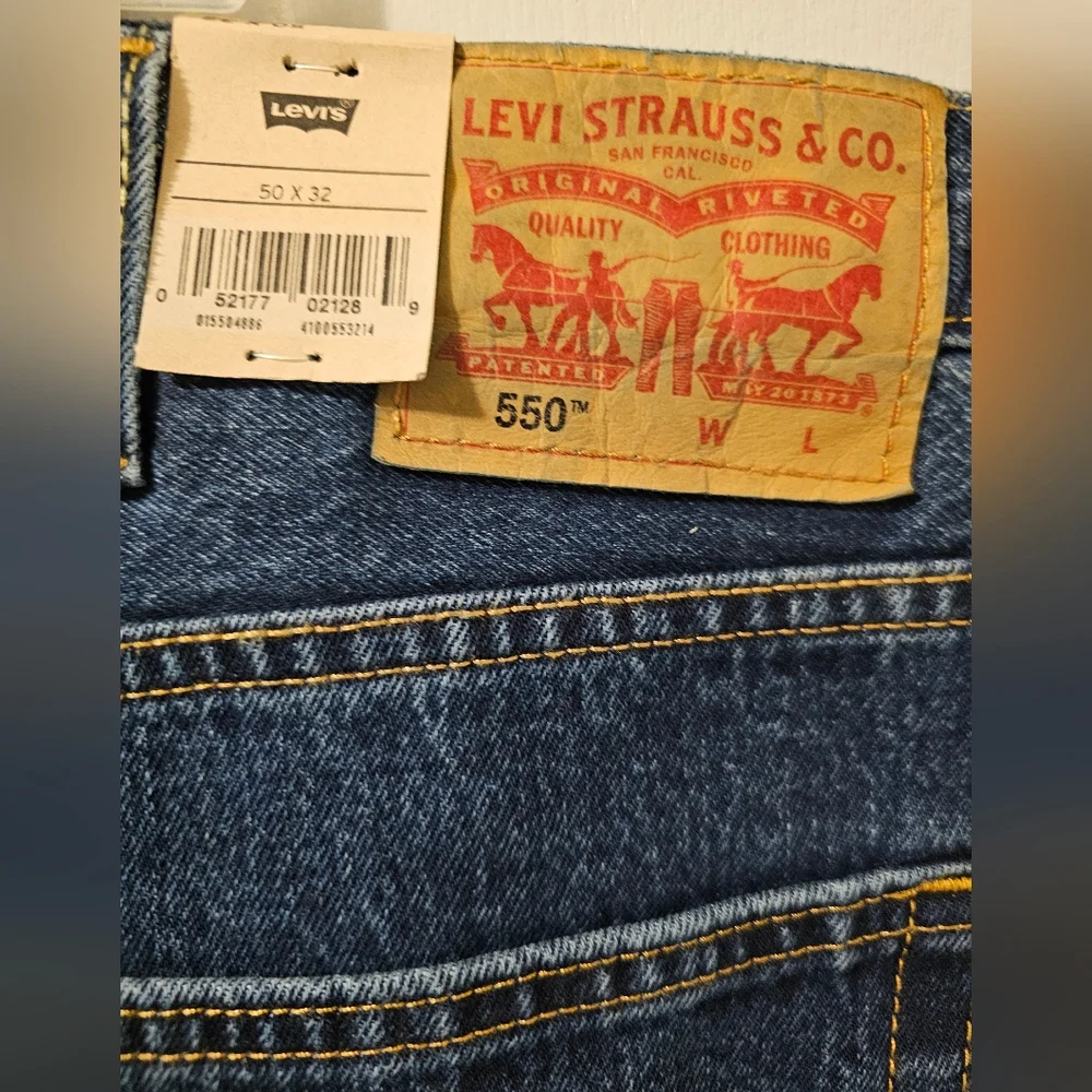 Levi's 550 Jeans Relaxed Fit 100% Cotton Men's Size 50 X 32 NWT